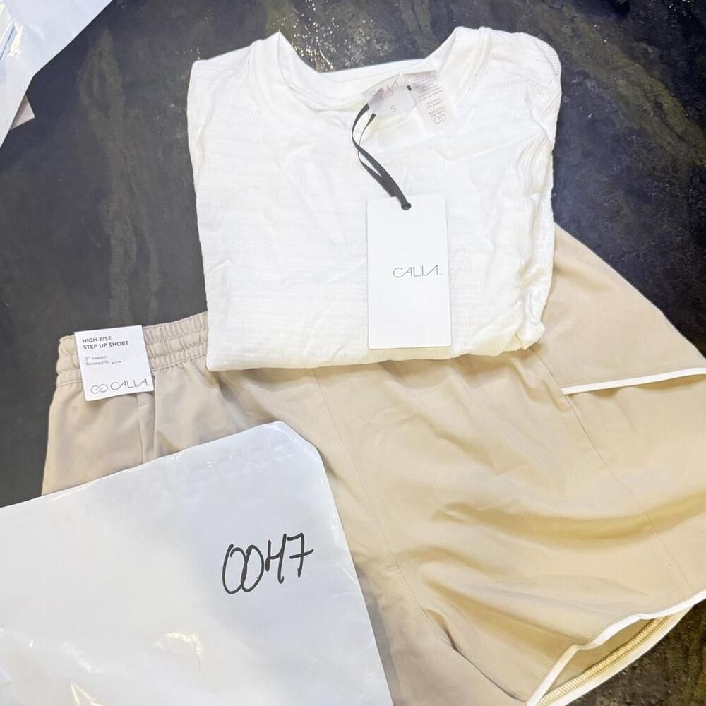 Calia Women's Cream and White Shorts